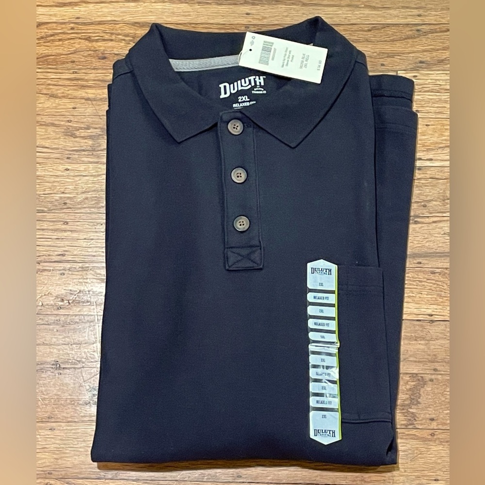 Duluth NWT Men’s Black Polo 2XL